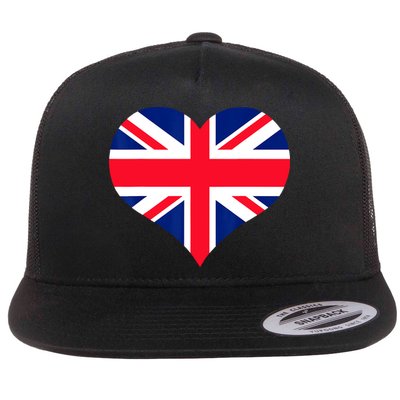 Union Jack British Flag Heart British Isles Flatbill Hat