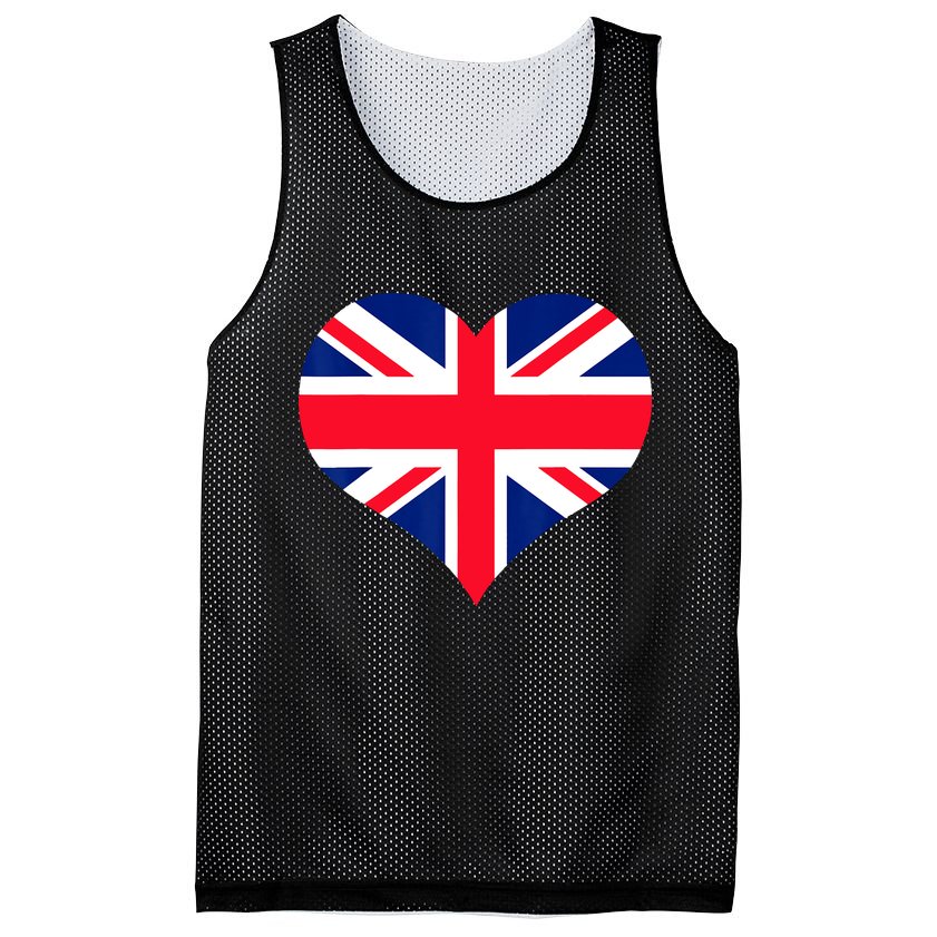 Union Jack British Flag Heart British Isles Mesh Reversible Basketball Jersey Tank
