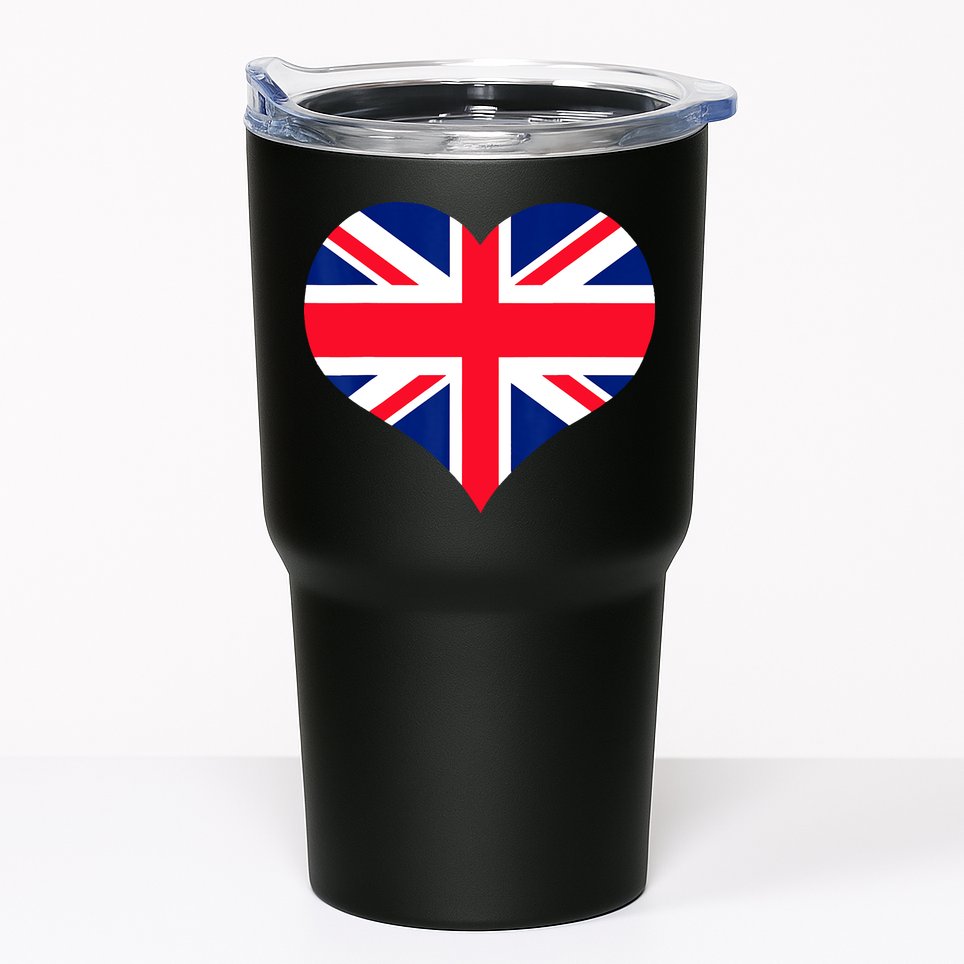 Union Jack British Flag Heart British Isles Tumbler