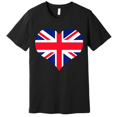 Union Jack British Flag Heart British Isles Premium T-Shirt