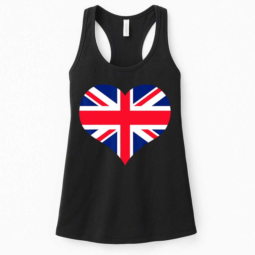 Union Jack British Flag Heart British Isles Womens Tank Top
