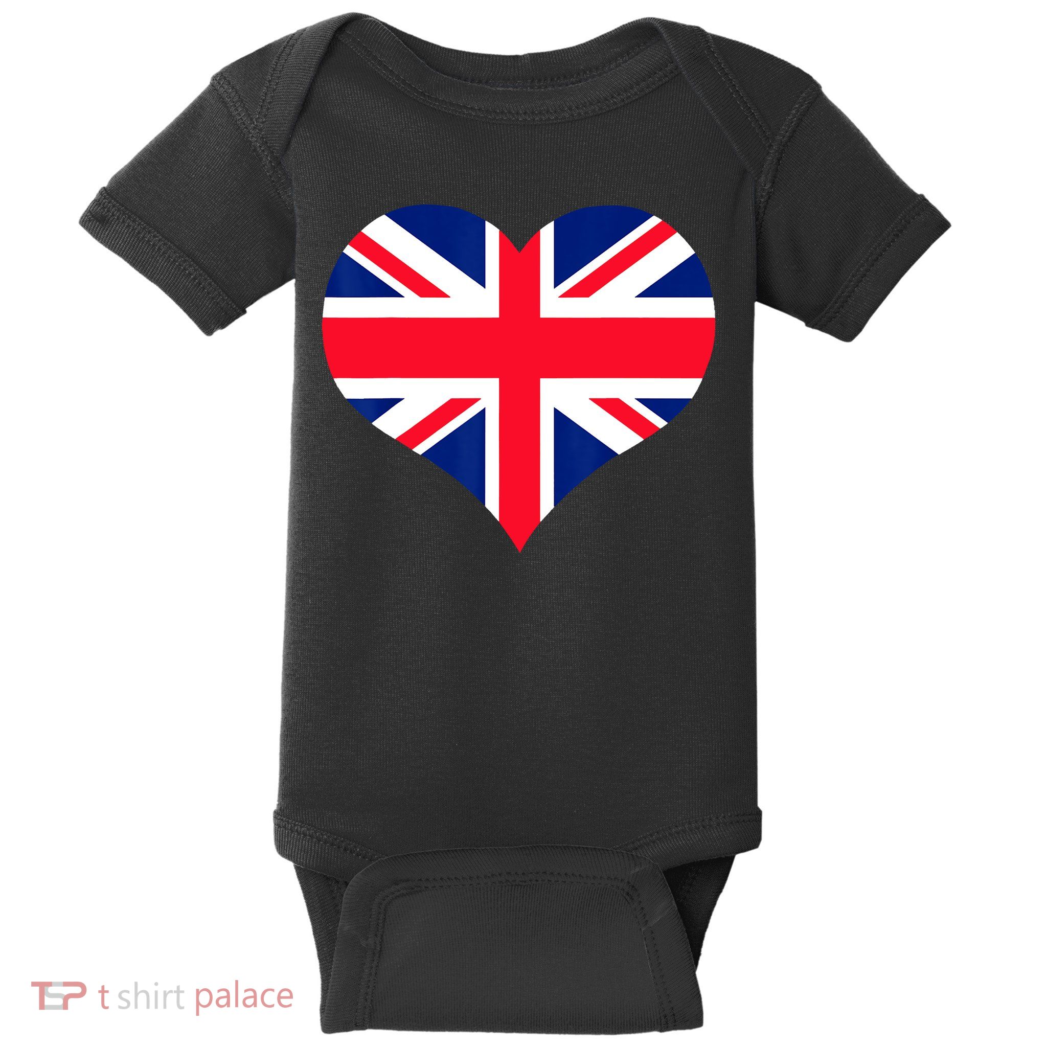 Union Jack British Flag Heart British Isles Baby Bodysuit