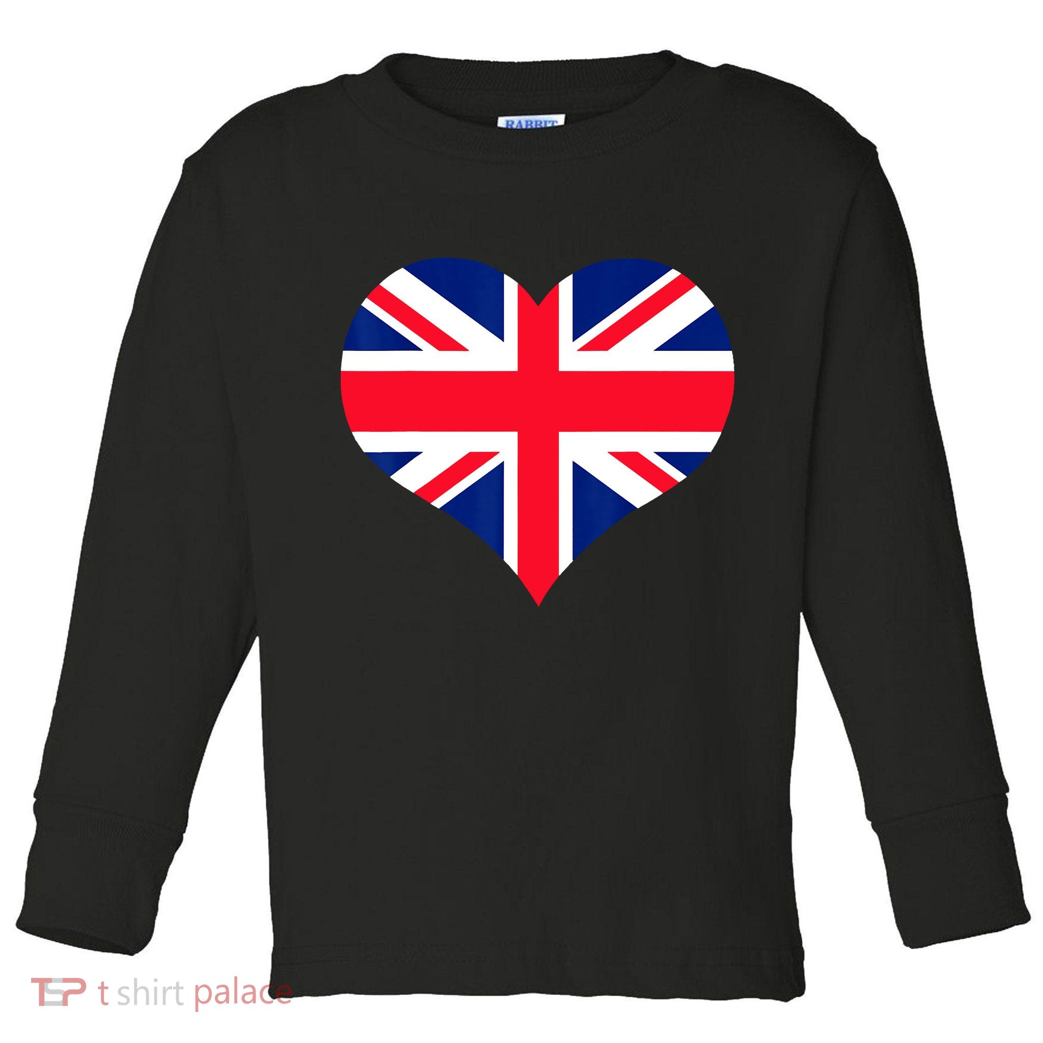 Union Jack British Flag Heart British Isles Toddler Long Sleeve Shirt