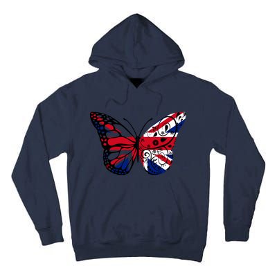 Union Jack Butterfly Butterflies Flag Wings British UK Flag Tall Hoodie