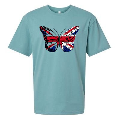 Union Jack Butterfly Butterflies Flag Wings British UK Flag Sueded Cloud Jersey T-Shirt