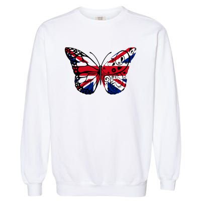 Union Jack Butterfly Butterflies Flag Wings British UK Flag Garment-Dyed Sweatshirt