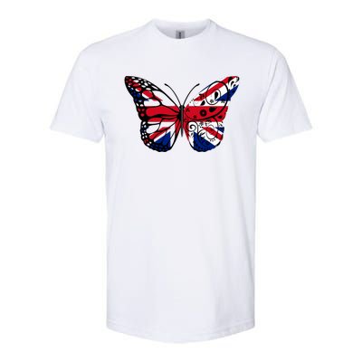 Union Jack Butterfly Butterflies Flag Wings British UK Flag Softstyle CVC T-Shirt