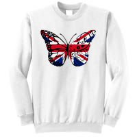 Union Jack Butterfly Butterflies Flag Wings British UK Flag Sweatshirt