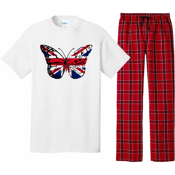 Union Jack Butterfly Butterflies Flag Wings British UK Flag Pajama Set