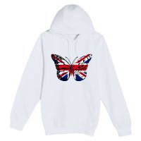 Union Jack Butterfly Butterflies Flag Wings British UK Flag Premium Pullover Hoodie