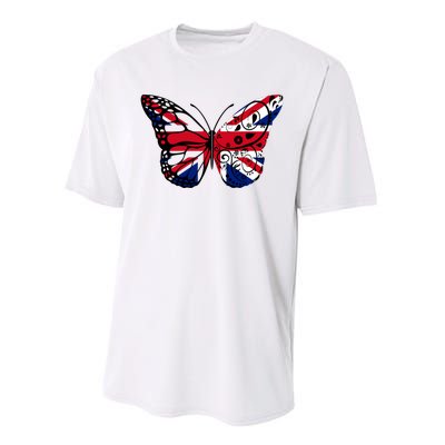 Union Jack Butterfly Butterflies Flag Wings British UK Flag Performance Sprint T-Shirt