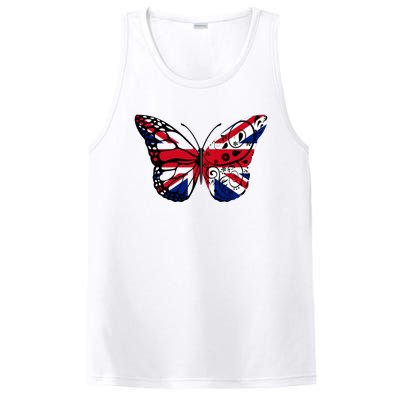 Union Jack Butterfly Butterflies Flag Wings British UK Flag PosiCharge Competitor Tank