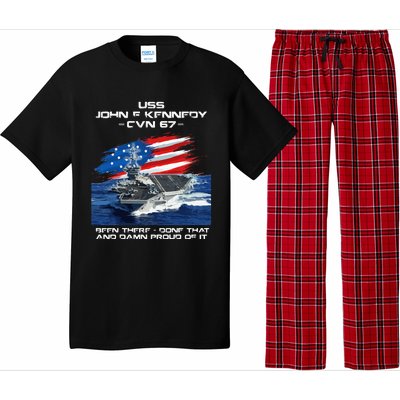 USS John F Kennedy CV 67 Aircraft Carrier Veteran USA Flag Pajama Set