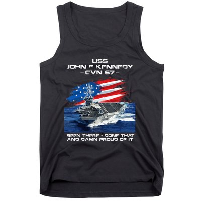 USS John F Kennedy CV 67 Aircraft Carrier Veteran USA Flag Tank Top