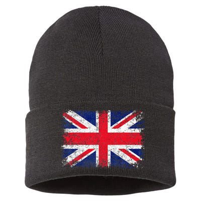 UNION JACK FLAG UNITED KINGDOM GREAT BRITAIN ENGLAND Sustainable Knit Beanie