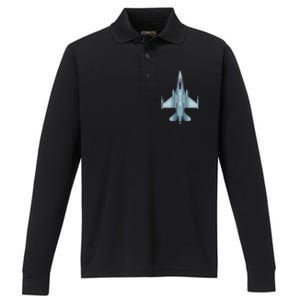 US Jet Fighter Jet Plane Pilot Gift Performance Long Sleeve Polo