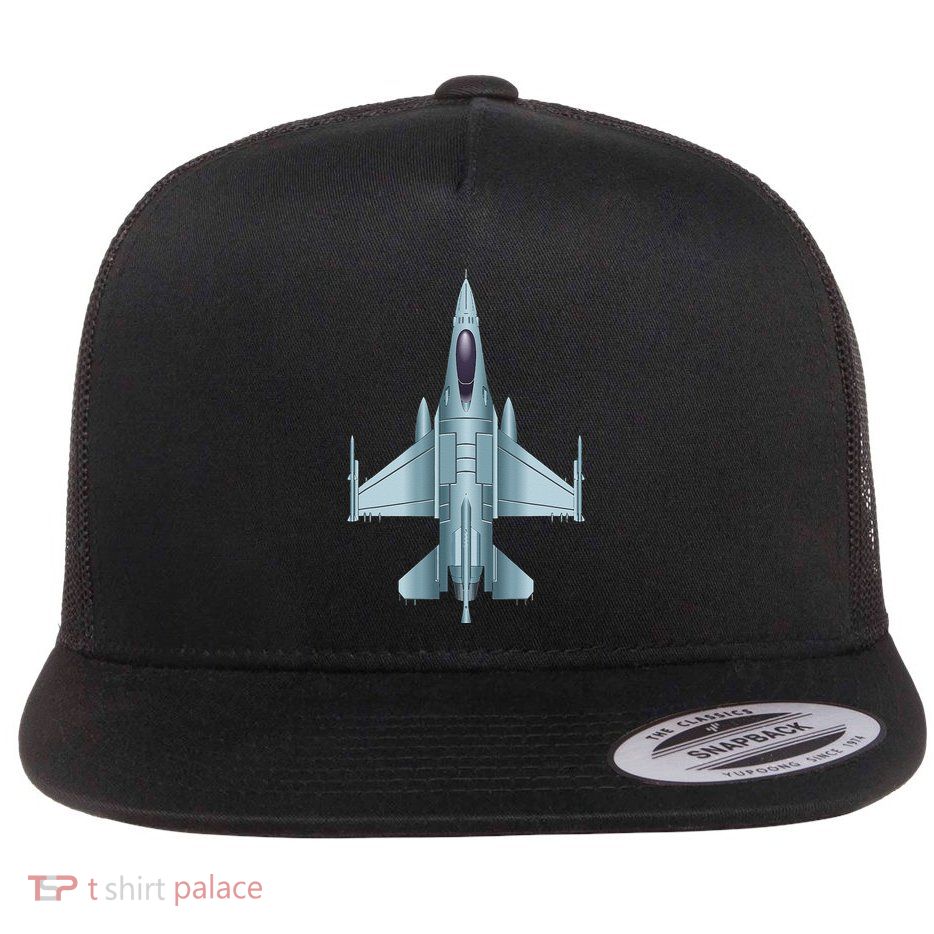 US Jet Fighter Jet Plane Pilot Gift Flatbill Hat