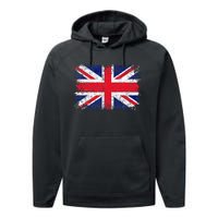 Union Jack Flag United Kingdom Great Britain England Performance Fleece Hoodie