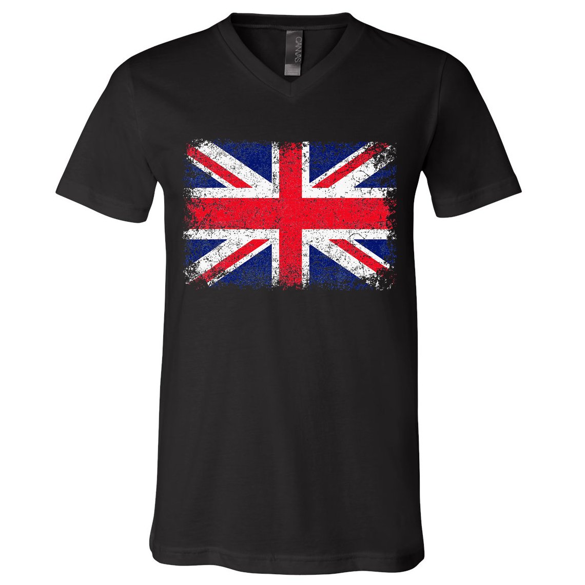 Union Jack Flag United Kingdom Great Britain England V-Neck T-Shirt