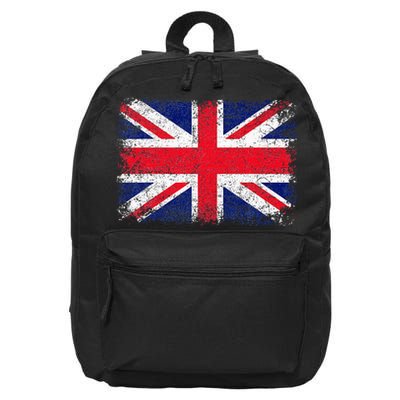 Union Jack Flag United Kingdom Great Britain England 16 in Basic Backpack