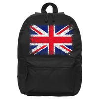 Union Jack Flag United Kingdom Great Britain England 16 in Basic Backpack