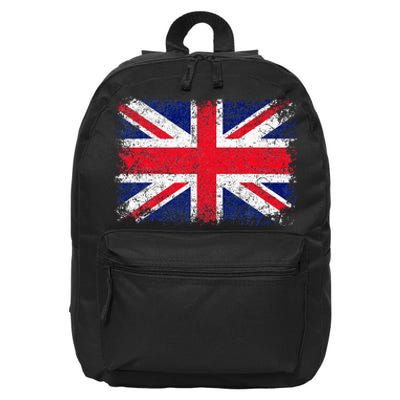 Union Jack Flag United Kingdom Great Britain England 16 in Basic Backpack