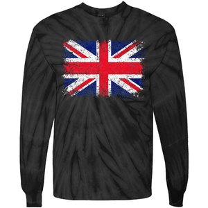 Union Jack Flag United Kingdom Great Britain England Tie-Dye Long Sleeve Shirt