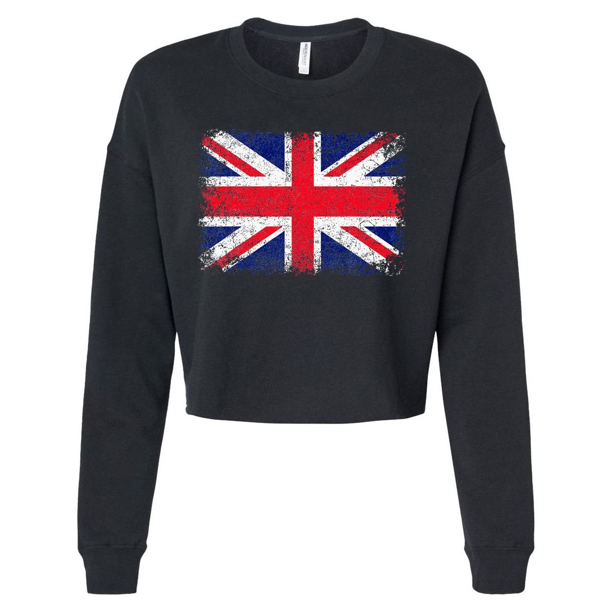 Union Jack Flag United Kingdom Great Britain England Cropped Pullover Crew