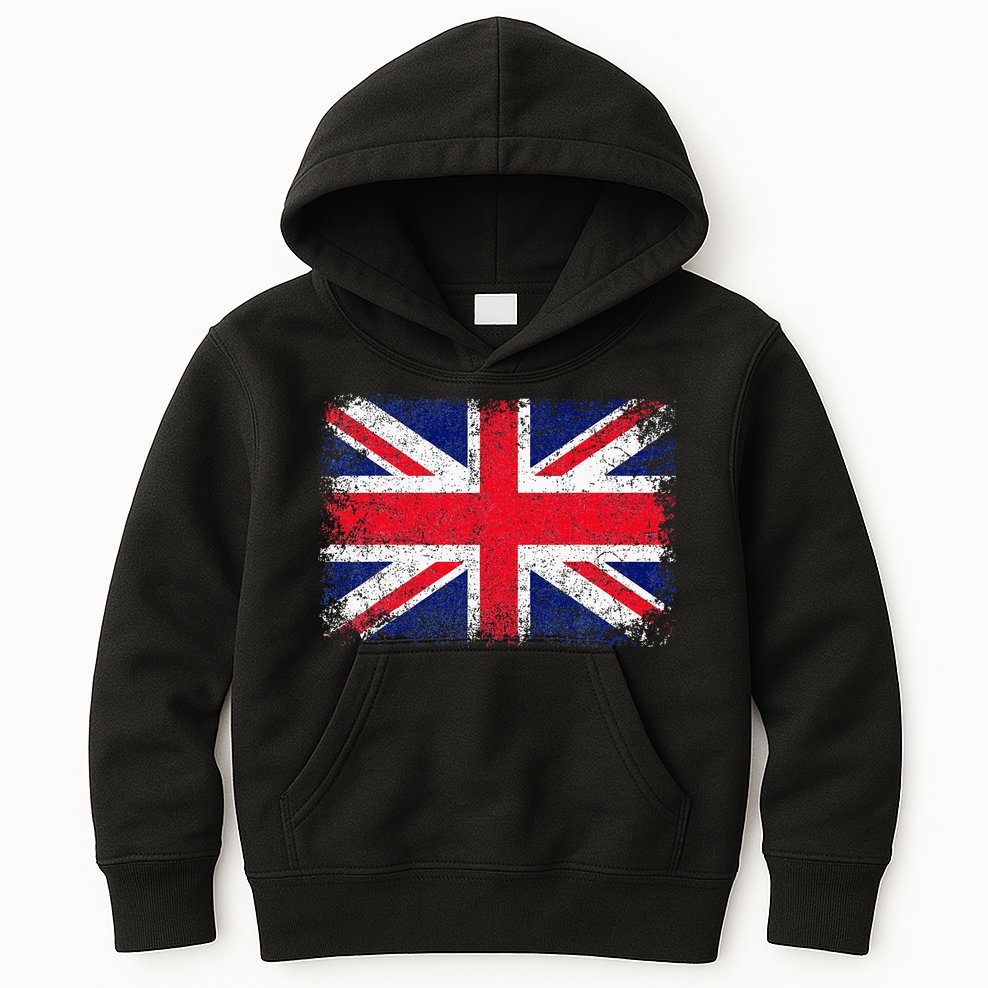 Union Jack Flag United Kingdom Great Britain England Kids Hoodie