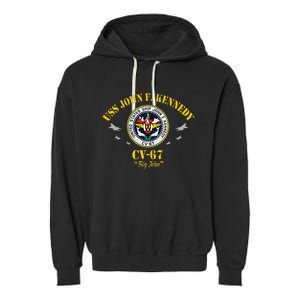 Uss John F. Kennedy Cv67 Aircraft Carrier Veteran Flag Garment-Dyed Fleece Hoodie