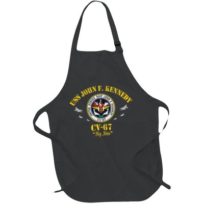 Uss John F. Kennedy Cv67 Aircraft Carrier Veteran Flag Full-Length Apron With Pockets