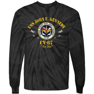 Uss John F. Kennedy Cv67 Aircraft Carrier Veteran Flag Tie-Dye Long Sleeve Shirt