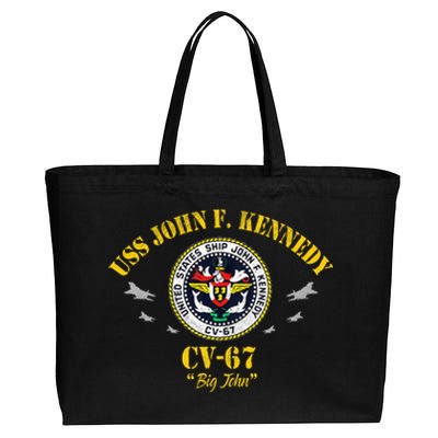 Uss John F. Kennedy Cv67 Aircraft Carrier Veteran Flag Cotton Canvas Jumbo Tote