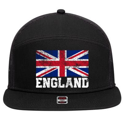 Union Jack Flag Uk England United Kingdom Roots Gift 7 Panel Mesh Trucker Snapback Hat