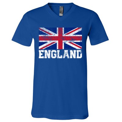 Union Jack Flag Uk England United Kingdom Roots Gift V-Neck T-Shirt