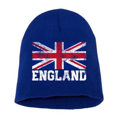 Union Jack Flag Uk England United Kingdom Roots Gift Short Acrylic Beanie