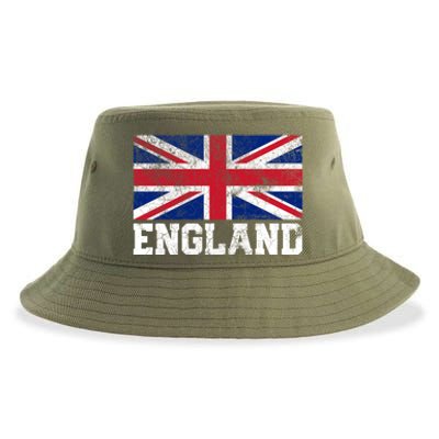 Union Jack Flag Uk England United Kingdom Roots Gift Sustainable Bucket Hat