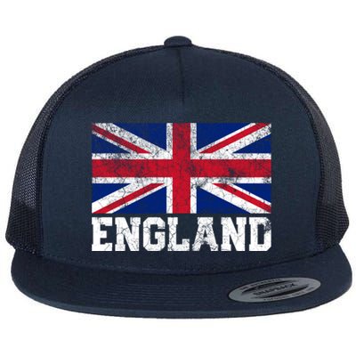 Union Jack Flag Uk England United Kingdom Roots Gift Flat Bill Trucker Hat