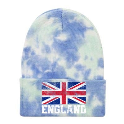 Union Jack Flag Uk England United Kingdom Roots Gift Tie Dye 12in Knit Beanie