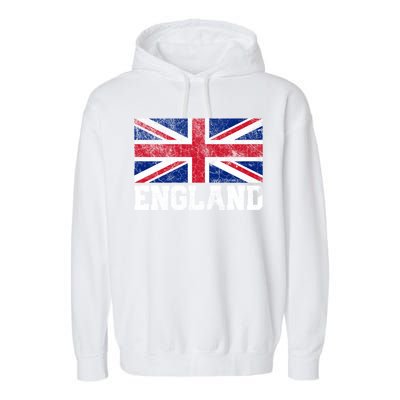 Union Jack Flag Uk England United Kingdom Roots Gift Garment-Dyed Fleece Hoodie