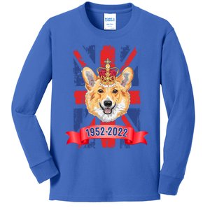 Union Jack Idea For And Corgi Lover For Platinum Jubilee Gift Kids Long Sleeve Shirt