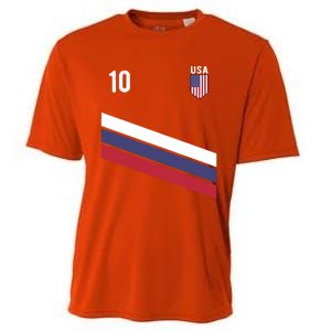 USA Jersey Soccer, Retro 10 American Football USA Soccer Cooling Performance Crew T-Shirt