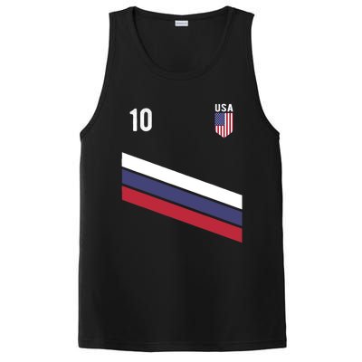 USA Jersey Soccer, Retro 10 American Football USA Soccer PosiCharge Competitor Tank