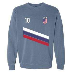 USA Jersey Soccer, Retro 10 American Football USA Soccer Garment-Dyed Sweatshirt