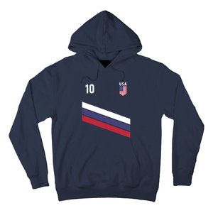 USA Jersey Soccer, Retro 10 American Football USA Soccer Hoodie