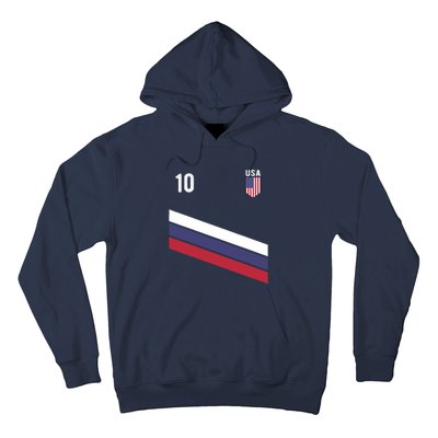 USA Jersey Soccer, Retro 10 American Football USA Soccer Hoodie