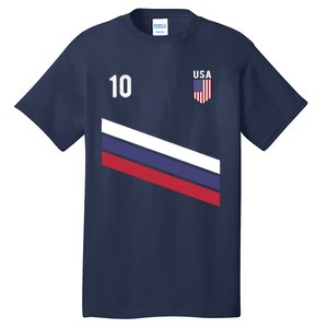 USA Jersey Soccer, Retro 10 American Football USA Soccer Tall T-Shirt