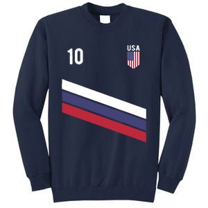 USA Jersey Soccer, Retro 10 American Football USA Soccer Tall Sweatshirt