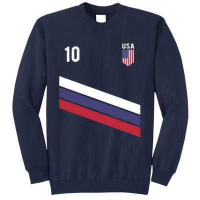 USA Jersey Soccer, Retro 10 American Football USA Soccer Tall Sweatshirt