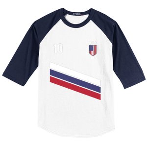 USA Jersey Soccer, Retro 10 American Football USA Soccer Baseball Sleeve Shirt